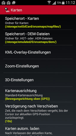 Oruxmaps Speicherort - Karten