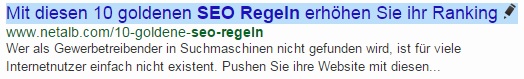 SEO Regeln - title-tag (Titel der Seite)