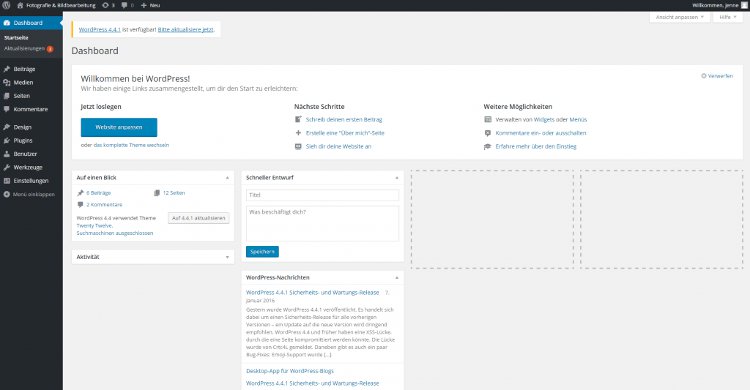 Benutzergruppen Abonnent das WordPress Dashboard