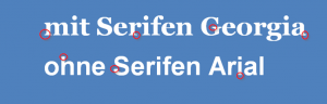Schriftart mit Serifen für Webdesiign