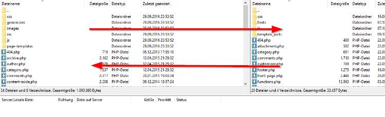 Filezilla Datenübertragung